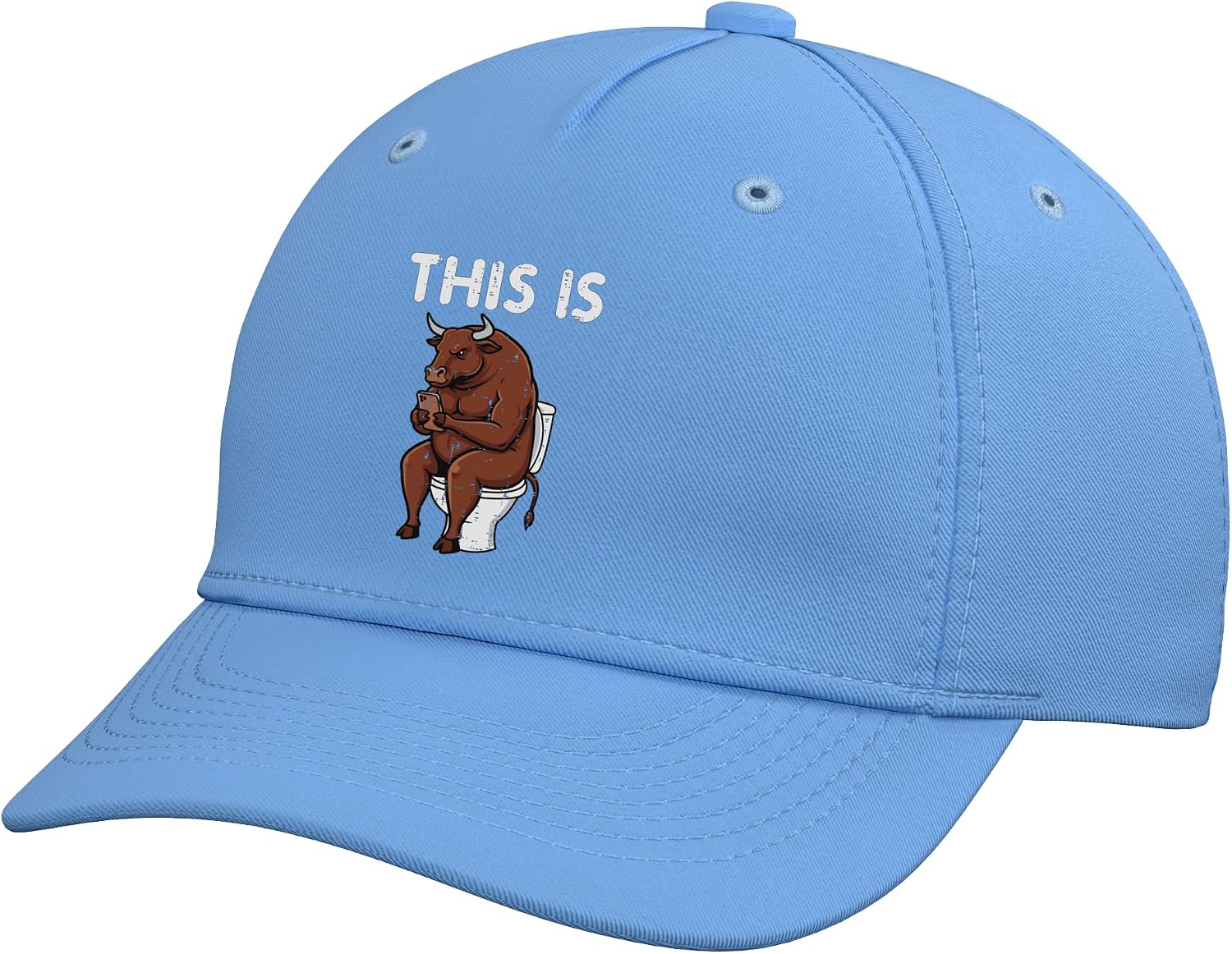 This is Bull Sitting Toilet Phone Funny Saying Men Women Adjustable Baseball Hat