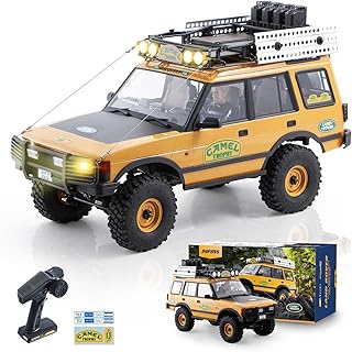 FMS 1/10 FCX10 RC Crawler Officially Authorized Land Rover Series, Camel Trophy Edition RC Model 4WD RC Rock Truck, 2.4Ghz Hobby Grade, RC Off Road Vehicle for Adults RS (Discovery)