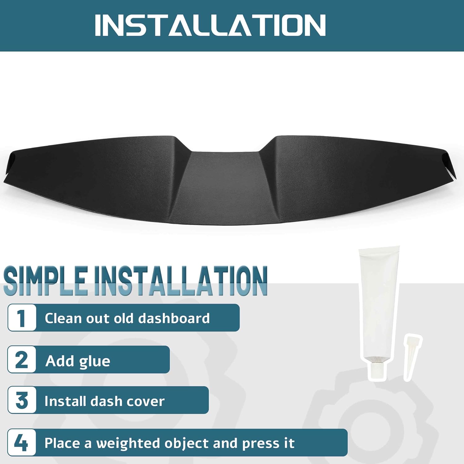 KUAFU Dash Board Cover Compatible with 2005-2009 Ford Mustang Dashboard Cover Cap Black