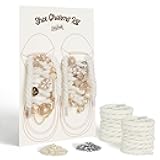 DoDoBeads Chunky Rope Shoe Laces Kit with Charms, Gold Sneaker Charms, Maximalist Junk Shoes Laces for Boots & Sneakers