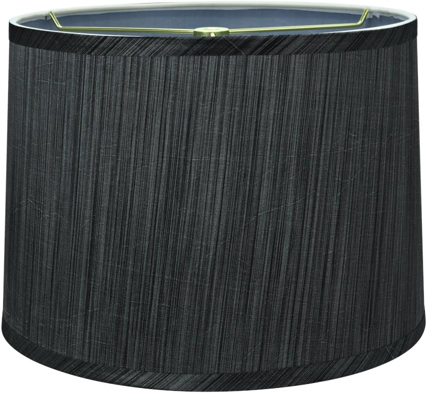 Aspen Creative 32223A Transitional Hardback Empire Shaped Spider Construction Lamp Shade in Grey & Black, 12" wide (11" x 12" x 8 1/2")