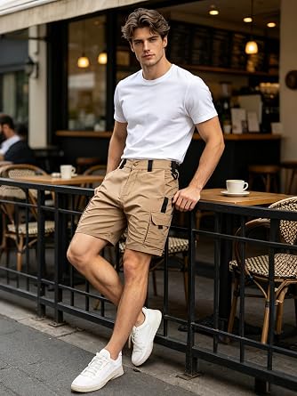 Cromoncent Men's Hiking Resistant Tactical Cargo Shorts