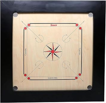 Carrom Board Speedo Board Game Board Champion Bulldog Jumbo Indian Ply Wood Board with Coin & Striker, AICF Approved Used in National & International TournamentJumbo,32mm