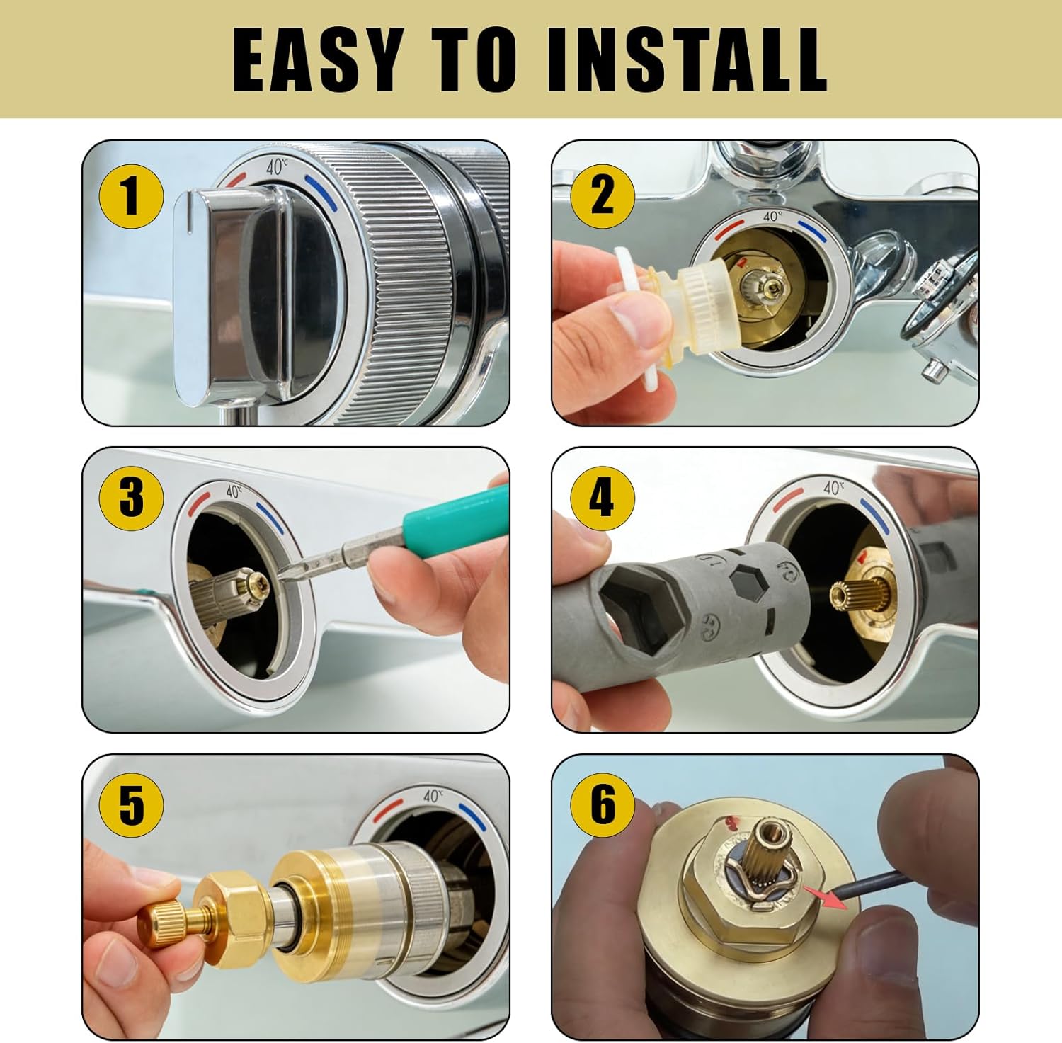 96633000 Thermostatic Cartridge T42 (BTC) Replacement - Compatible with Hansgrohe Axor, Ecostat, Ecomax and Cart Shower Systems