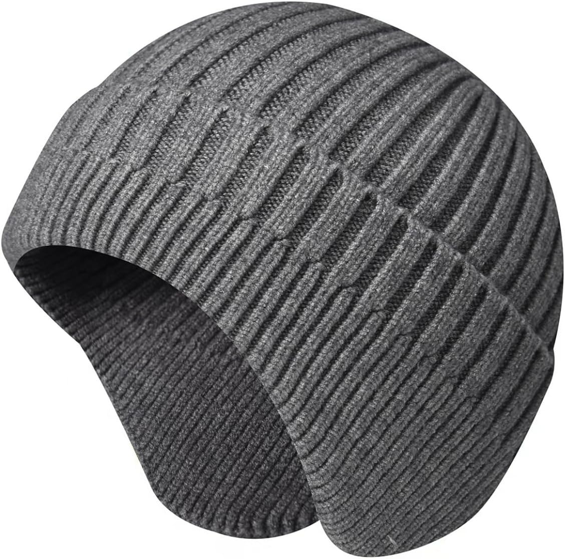 LLmoway Knit Beanie with Earflap Warm Winter Hat Soft Lightweight Stocking Cap for Men Women Youth Cold Weather Outdoor