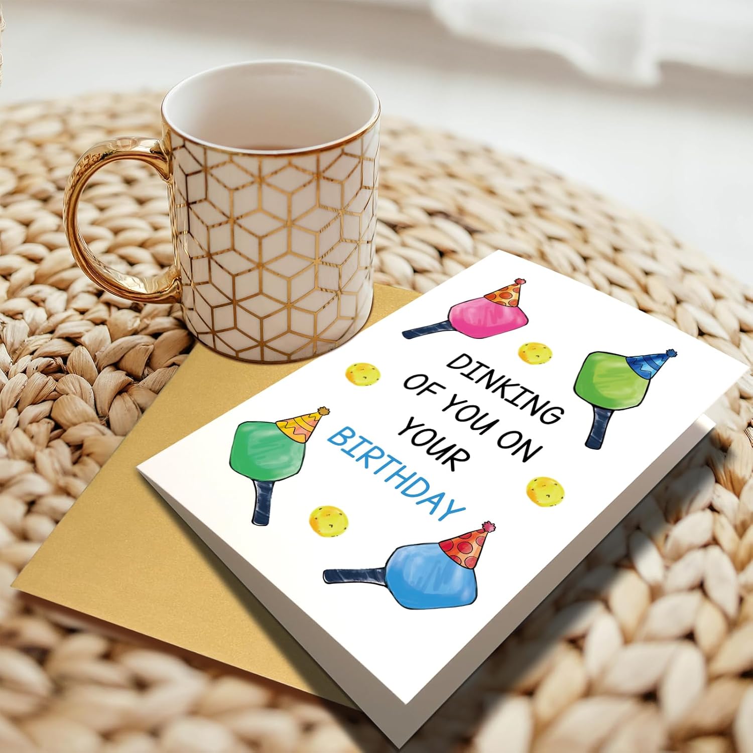 Chenive Funny Pickleball Birthday Card for Men Women, Hilarious Sport Themed Birthday Pun Card for Him Her, Dinking Of You On Your Birthday - Image 6