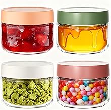 Senders 4 Pack 10 OZ Overnight Oats Jar, 300ml Glass Mason Jars with Lids, Glass Jars for Overnight Oats Salad Jars Fruit Yogurt Pudding Chutney Jam Spice (300ml)
