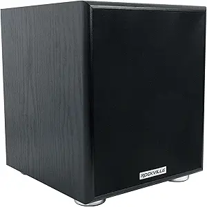 Rockville Rock Shaker 6.5 Black 200W Peak/100W RMS Powered Home Theater Subwoofer, Class-D, Adjustable Crossover, 20Hz-200Hz, Compact Design, for Movies and Music