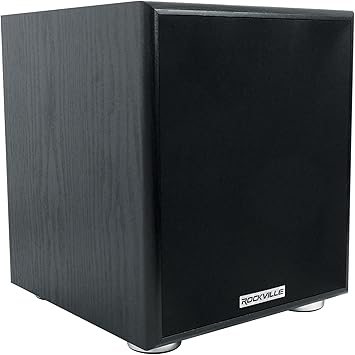 Rockville Rock Shaker 6.5 Black 200W Peak/100W RMS Powered Home Theater Subwoofer, Class-D, Adjustable Crossover, 20Hz-200Hz, Compact Design, for Movies and Music