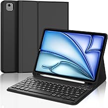 JADEMALL iPad Air Keyboard Case 11 Inch (M3/M2) 2025/2024, Italian QWERTY Removable Bluetooth Keyboard with Pencil Holder for iPad Air 11 Inch M3/M2 2025/2024, Black