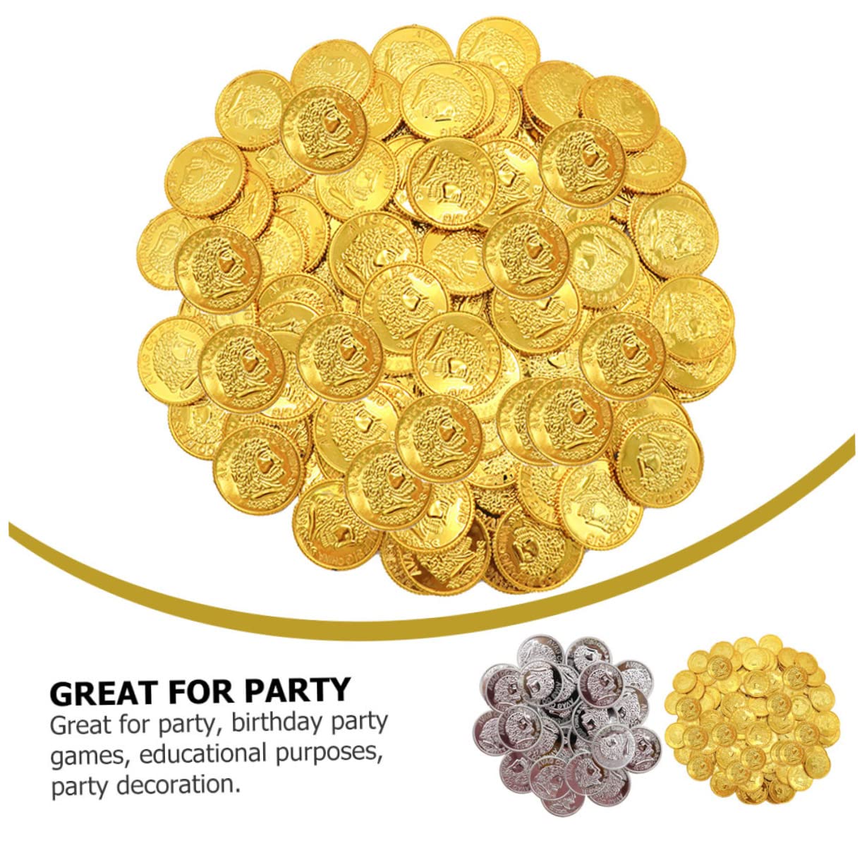 Amazon.co.jp: SAFIGLE プラスチックコイン ゲームコイン 200個セット 耐久性ある素材 想像力刺激用 おもちゃ 海賊宝物  パーティー装飾 誕生日ゲーム用 : おもちゃ