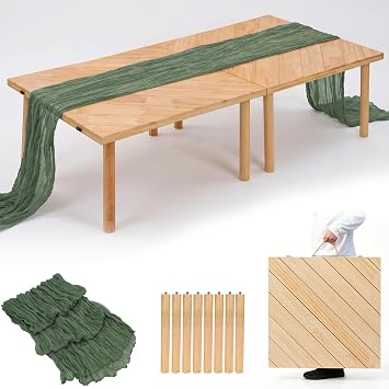 Low Picnic Table Portable, 60" X 30" Boho Picnic Table with Table Runner for Indoor,Outdoor,Camping, Wedding, Beach, Garden, PartyLarge Size for 6-8