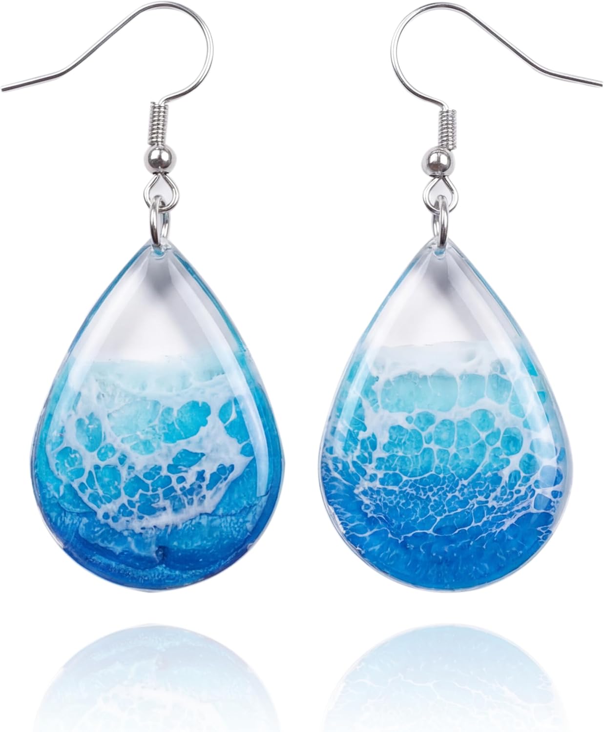 Ocean Wave Drop Resin Earrings Gifts For Her Coastal Jewelry Beach Ocean Boho Unique Gift for Ocean Lovers