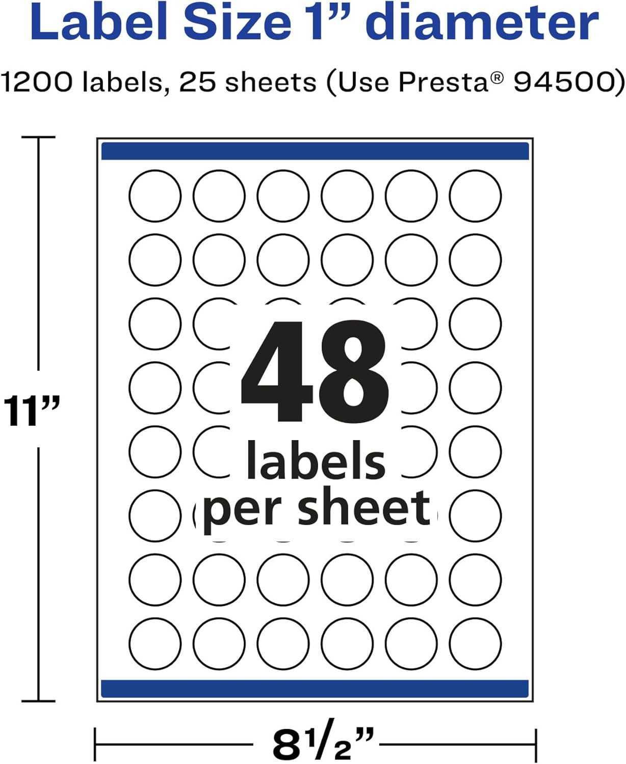 Avery Glossy Clear Round Labels, Sure Feed Technology, 1" Diameter, 1,200 Glossy Clear Labels, Print-to-The-Edge, Laser/Inkjet Printable