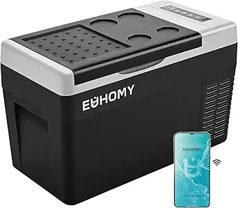 EUHOMY 12 Volt Refrigerator, 26QT (25L) Portable Cooler with APP Control, Car and Home Use