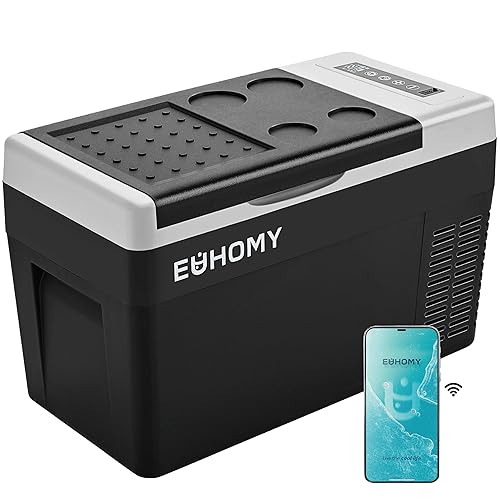 EUHOMY 12 Volt Refrigerator, 26QT(25L) Compressor Electric Cooler APP Control,