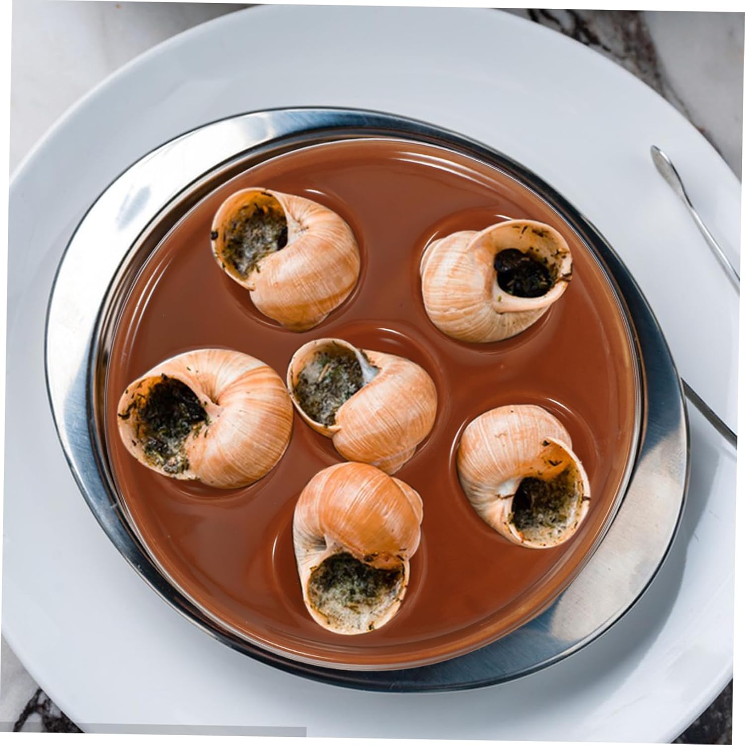 PRETYZOOM 2Pcs Ceramic Escargot Baking Plate Snail Grill Dish for Oven and Stove for and Shell Foods Dishwasher Safe Kitchen Gadget