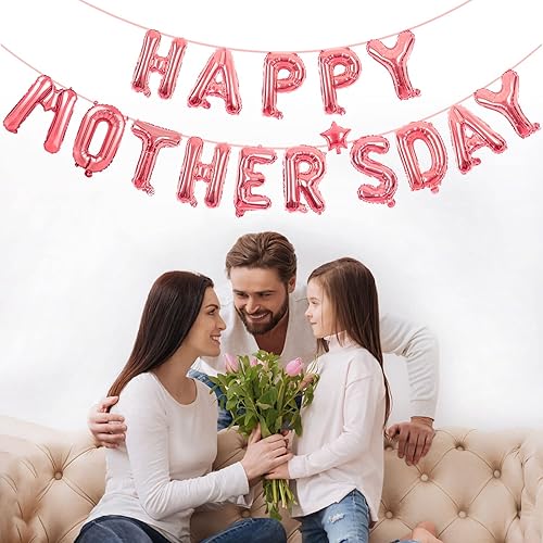 Miniatura 6 de Globos de oro rosa con purpurina para el Día de la Madre, suministros de decoración para fiesta del Día de la Madre (oro rosa)