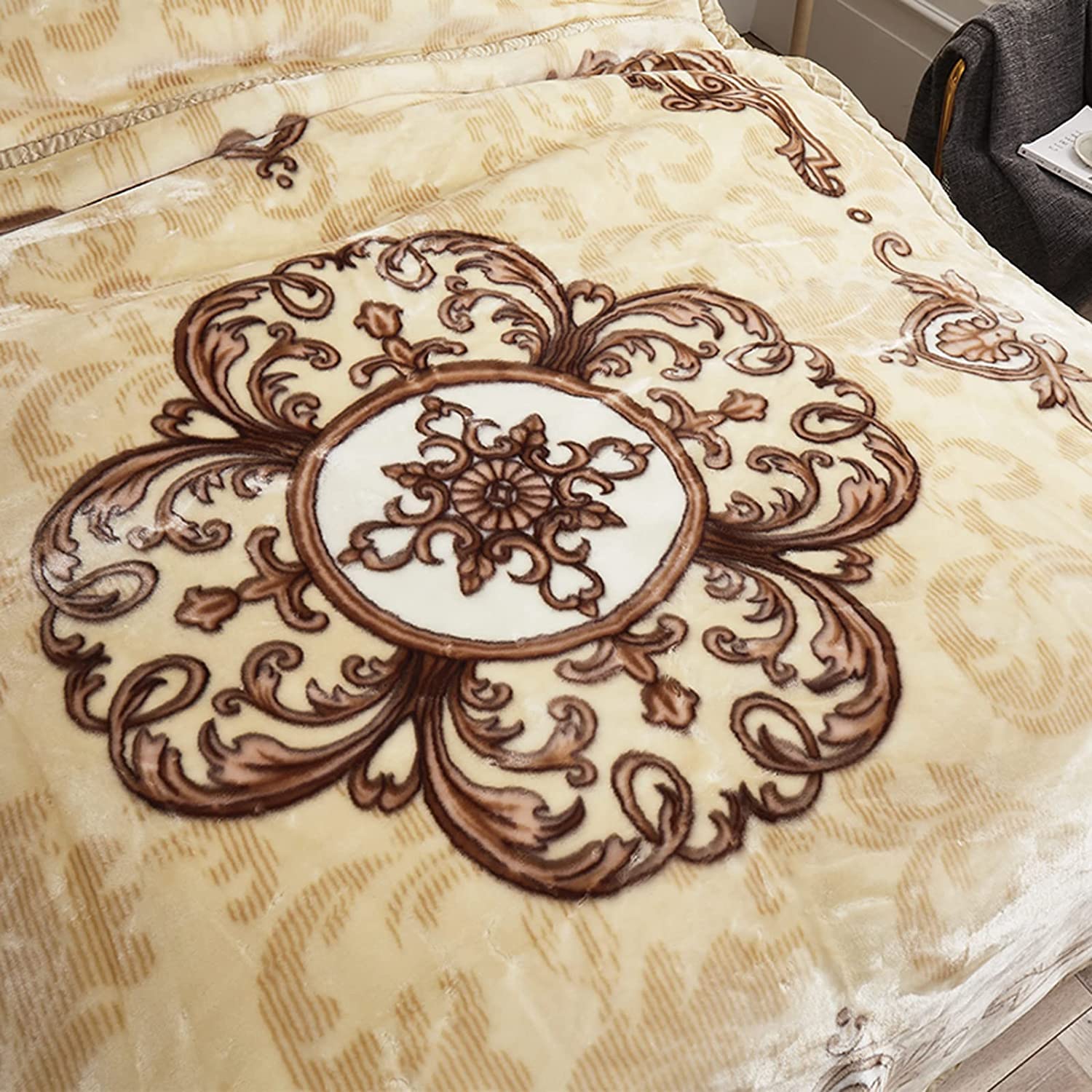 Coperta ponderata per letto king size, in pile di visone, coreano reversibile, pesante 2 kg, comoda coperta per letto matrimoniale per il massimo comfort, soluzione per dormire caldo 150 x 200 cm