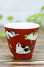 Aunki Ochoko Sake Ceramic, Kutani Ware, Guinomi, Cat, Pottery, Japanese Tableware, Popular Series, Brand, Made in Japan