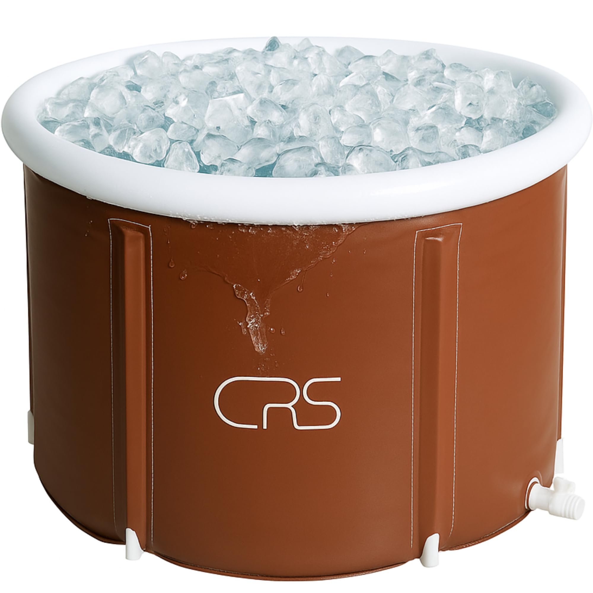 CRS Ice Bath Tub | Bagno di ghiaccio per il metodo Wim Hof | Vasca por crioterapia ghiaccio | vasca da bagno portatile per adulti e bambini | adatta alla doccia e al bagno | recovery pod Marrone 90cmØ