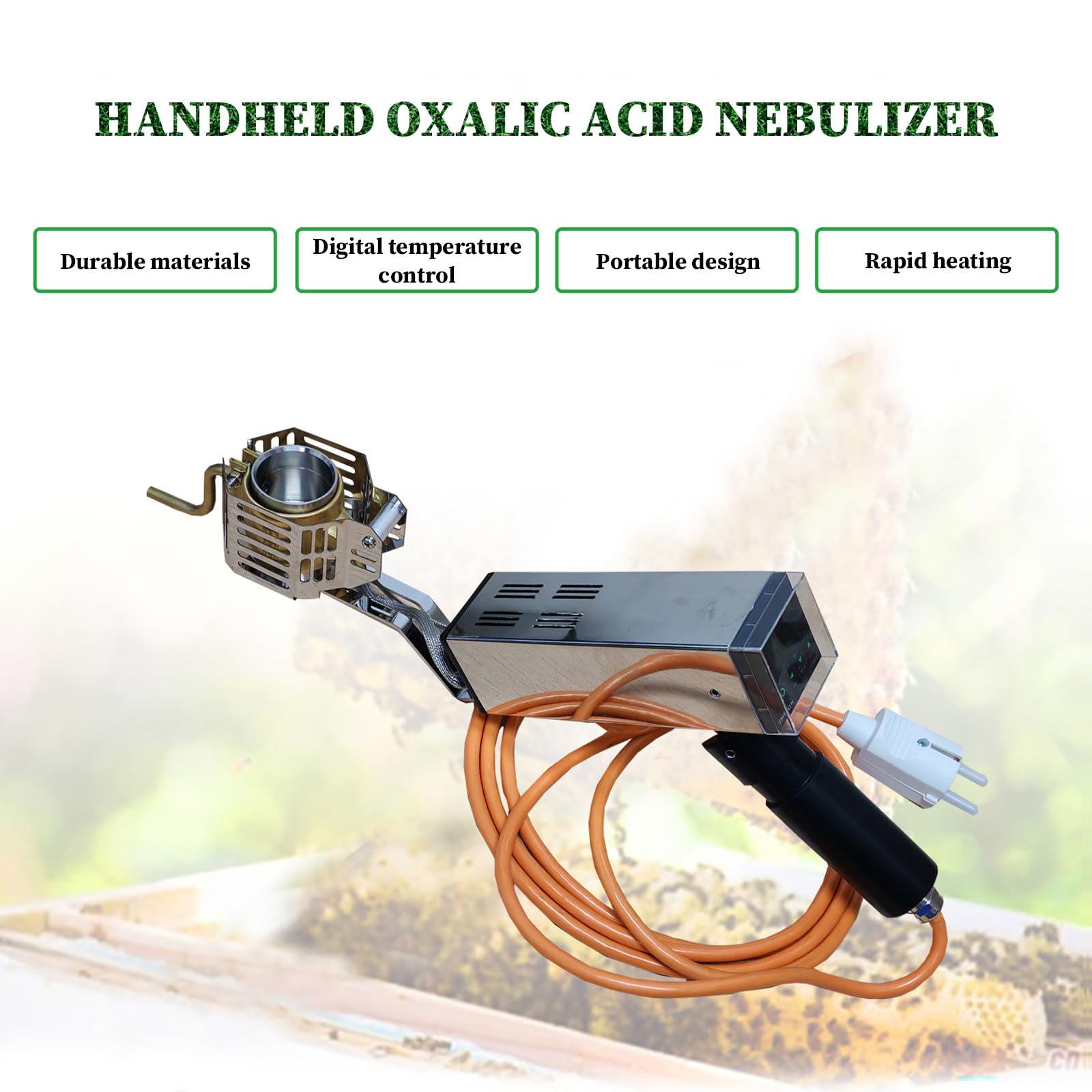 Vaporizzatore di acido ossalico,Attrezzature per apicoltura,Sublimatore portatile di acido ossalico, isolamento termico, per apicoltore