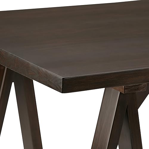 Miniatura 238 de SIMPLIHOME Sawhorse - Mesita de noche de madera maciza de 24 pulgadas de ancho, moderna, industrial, color gris envejecido, para sala de estar y