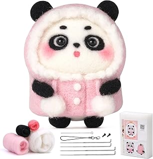 Needle Felting Kit Beginner, Cute Animal Needle Felting Set with Instructions, Needle Felting Starter Kit Wool Felting Tools Felting Needles, Needle Felting Supplies with Felting Foam Mat