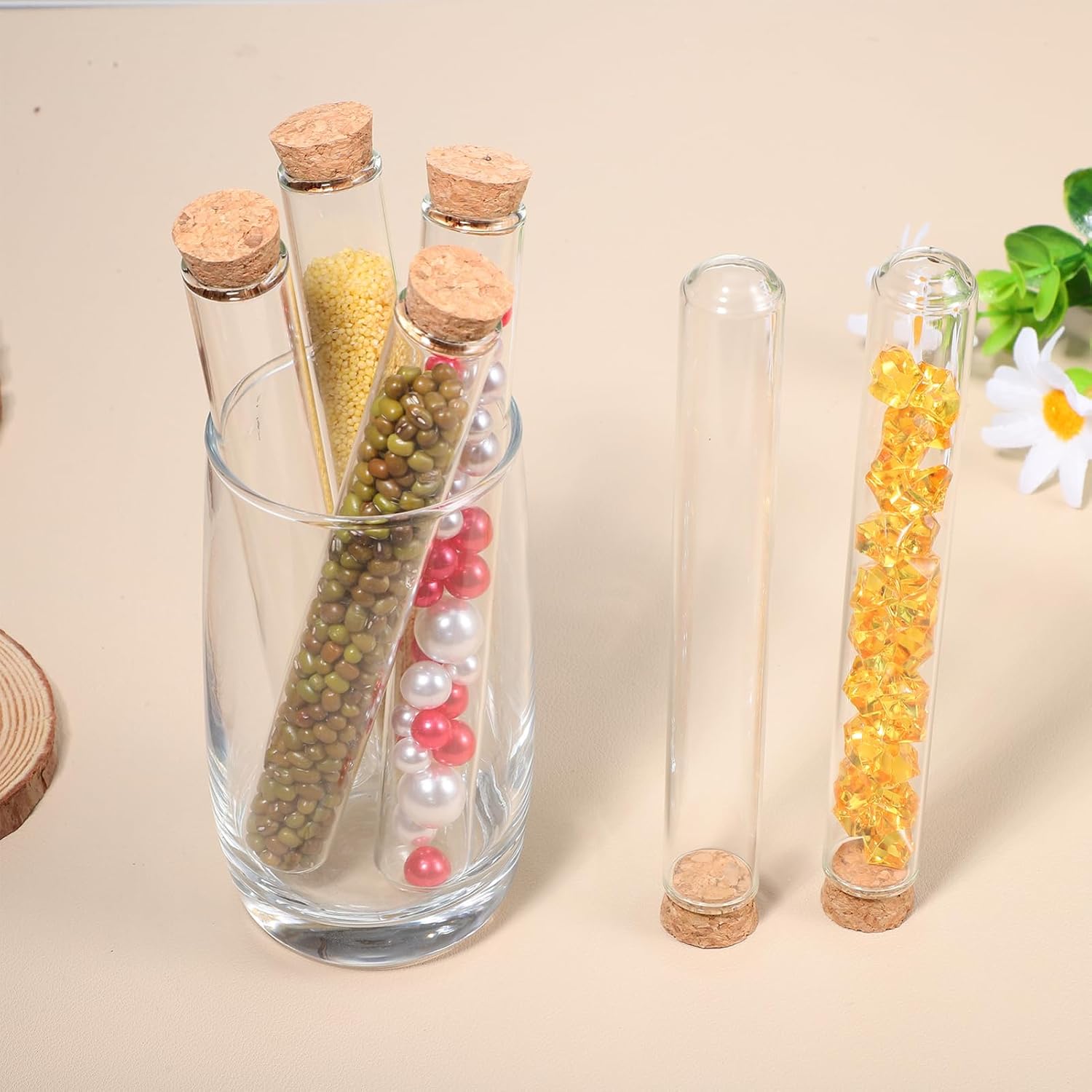 OUNONA Test Lab Tubes 16 Pcs Glass Test Tubes Lids for Education Safe and Easy