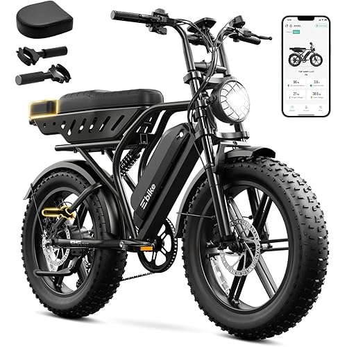TS TST GRP LLC Electric Bike for Adults, 1500W Peak Ebike, 48V 15AH Waterproof Removable Battery, 7 Speed, 28 MPH Max, 20" Electric Off-Road Bike, UL 2849 Certification