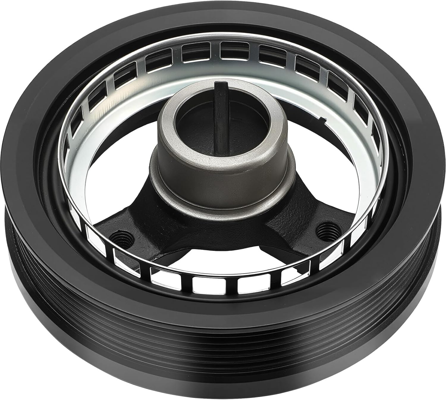 Engine Harmonic Balancer Crankshaft Pulley 24504609, Compatible with Chevrolet, Buick, Pontiac & Oldsmobile Cars Malibu, Impala, Venture, Tracker, Regal, Century, Skylark, Replace 594-148 32900284
