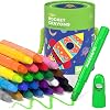 JUPITEARTH 24 Colours Twistable Rocket Crayons for Toddlers Aged 1–3,Non-Toxic Washable Crayons for Children 4–8 with Storage Tub–Smooth,Easy-Grip Art Supplies,Perfect Colouring Gift for Boys&Girls