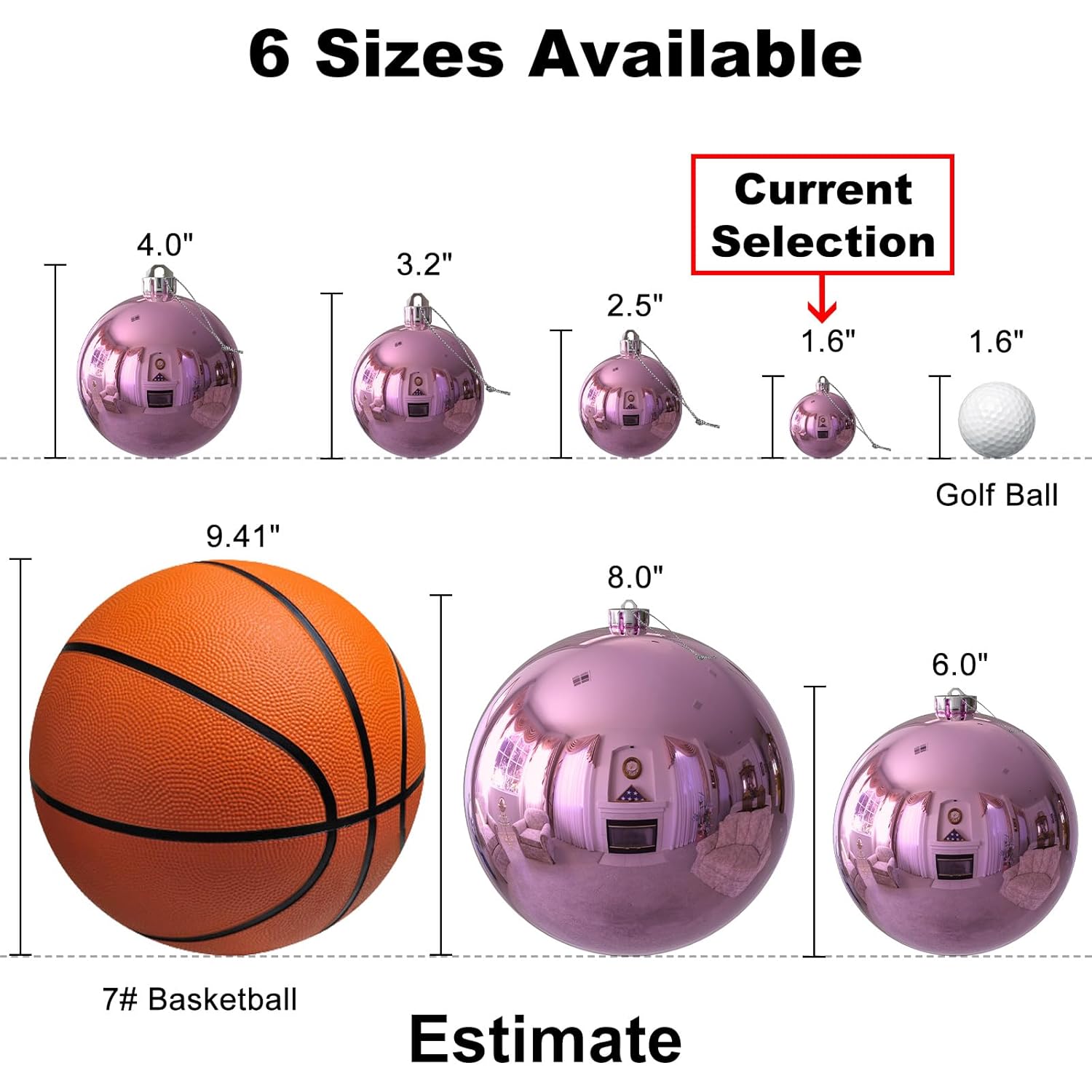 Bubblegum Pink Christmas Ball Ornaments, Set of 12 - Image 6