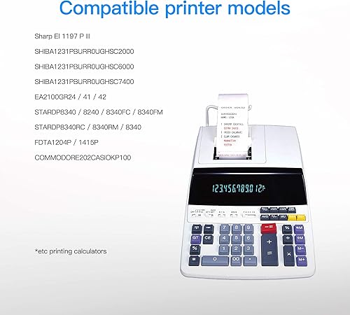 Miniatura 3 de LxTek Repuesto para calculadora de carrete doble universal GR24 con Nukote BR80c, Sharp El 1197 P III, Porelon 11216, Dataproducts R3027