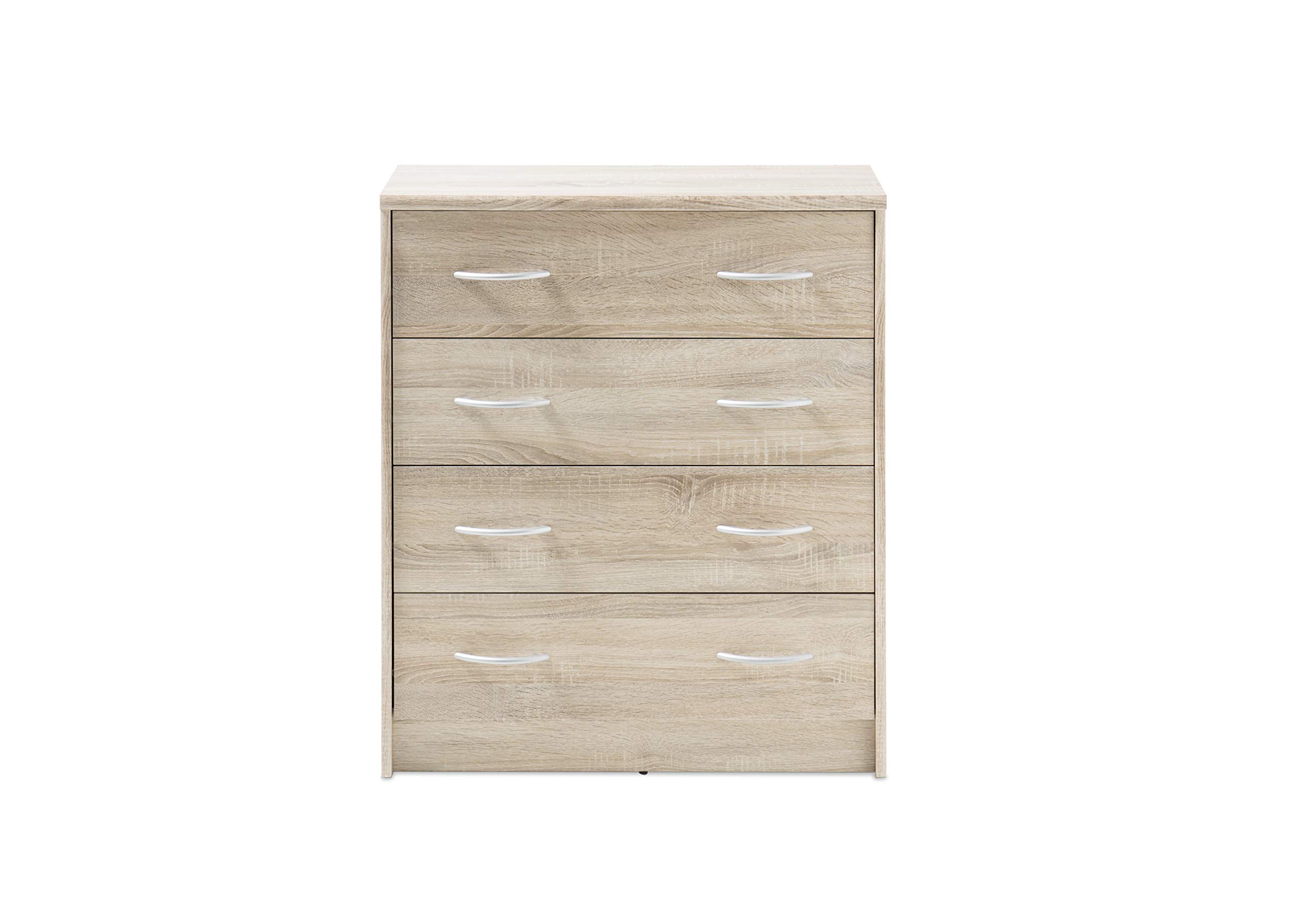 Stella Trading Schrank-Kommode mit 4 Schubladen, Eiche Sonoma Nachbildung, 74 × 86 × 35 cm