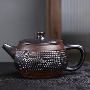 Chinese ZiSha Jumping Knife Teapot-Develop a Patina, Purple Sand Teapot Perfect for Fathers Day, Birthday, Christmas Gifts Black