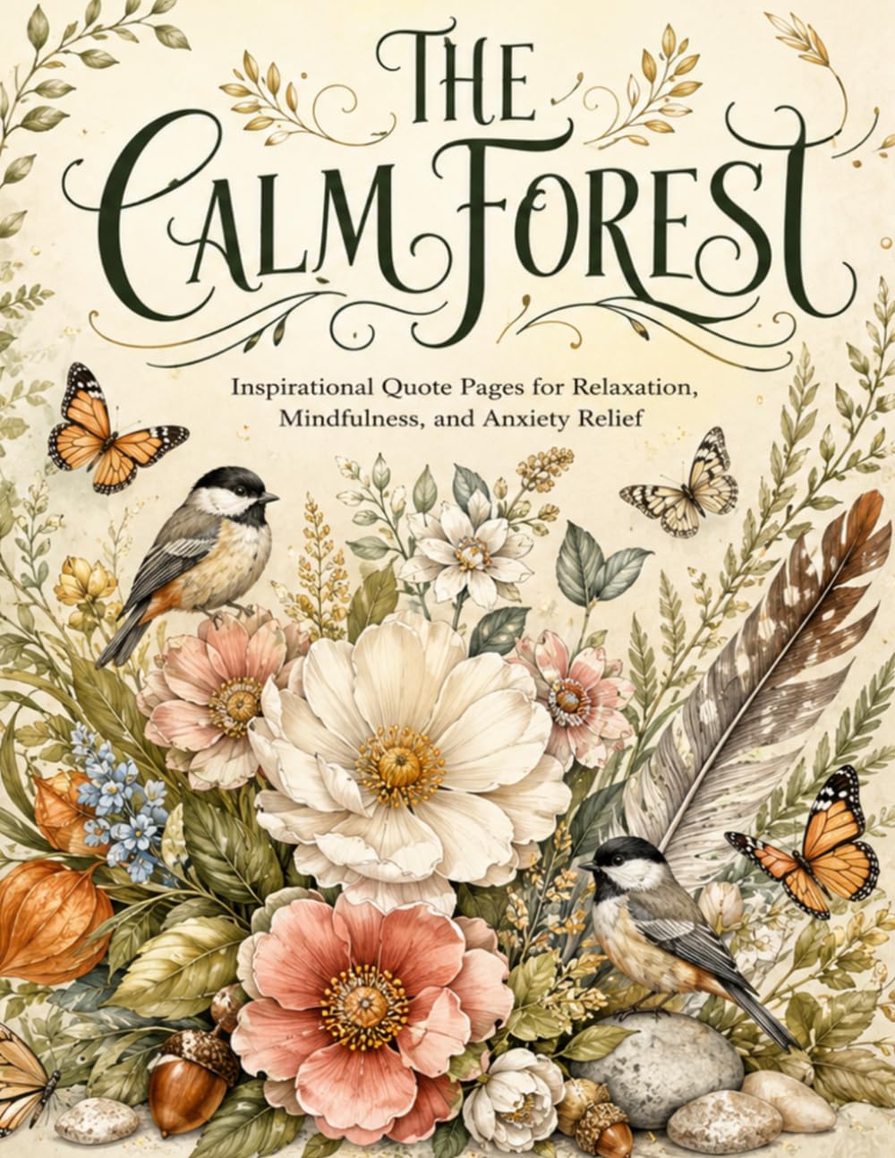 The Calm Forest: Inspirational Quote Pages for Relaxation, Mindfulness, and Anxiety Relief (The Gentle Moments Collection)