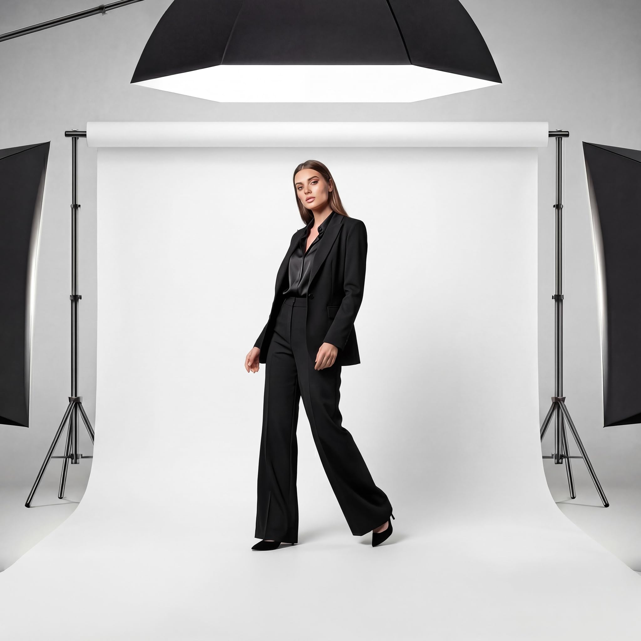 Walimex pro Fondo fotográfico de cartón 2,60 x 10 m Blanco, telón de Fondo para Estudio de fotografía, Robusto 150 g/m², antirreflectante, Resistente, Ideal para fotografiar Productos