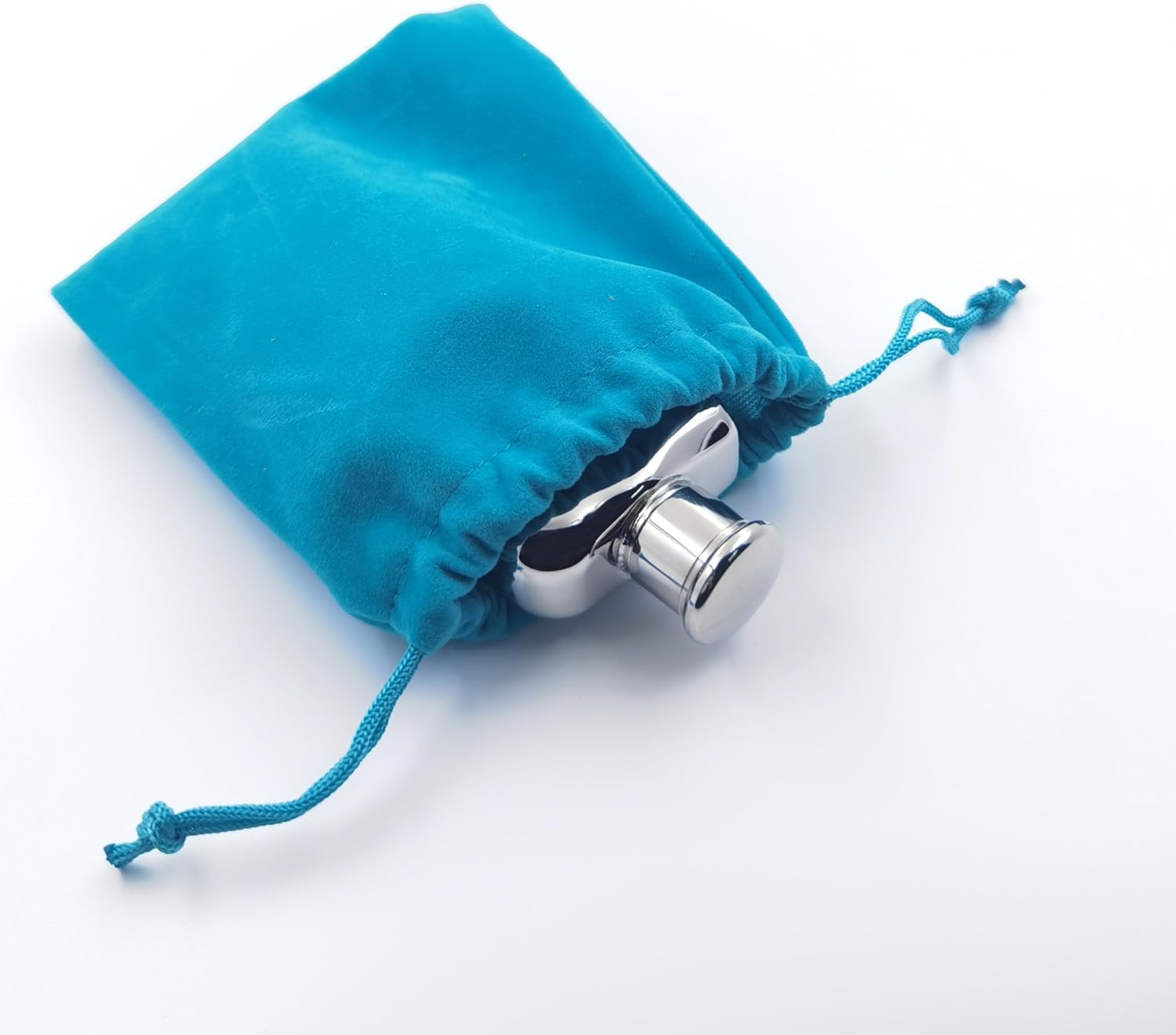 3oz Streamlined Pocket Hip Flask with Velvet Pouch