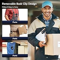 Vista 2 de Eyoyo Escáner de código de barras portátil 2D Bluetooth con clip, batería de 2000 mAh con indicador de nivel, mini lector de código de barras QR 1D