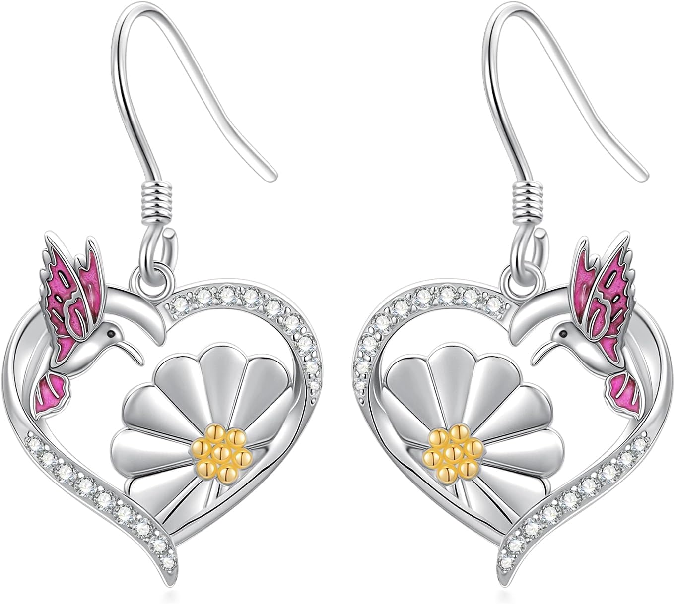 Bee/Butterfly/Dragonfly/Hummingbird/Sunflower Earrings for Women 925 Sterling Silver Sunflower Earrings Hypoallergenic Animal Jewelry Gifts for Women