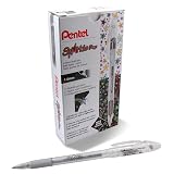 Pentel Sparkle Pop Metallic Gel Pen, (1.0mm) Bold Line, Silver, Box of 12 Pens (K91-DZ) – view 1