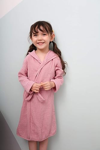 Miniatura 4 de Bata de baño de algodón orgánico, suave y transpirable, bata de bebé para niños, bata de muselina con capucha para niños y niñas