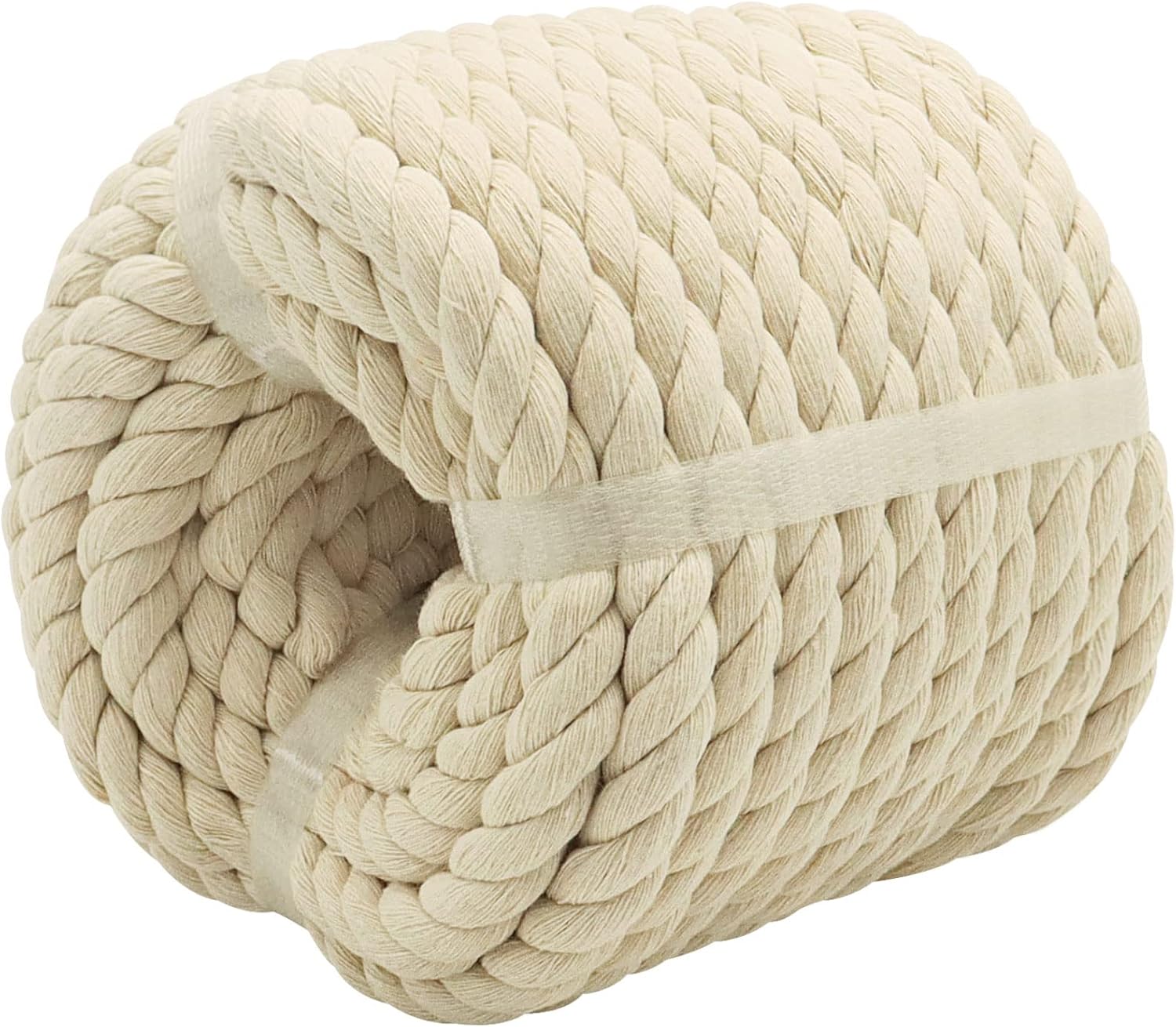 White Cotton Rope 1/2 inch x 98 feet - Natural Nautical Rope for Crafts, Decorations, Basket Making, Plant Hangers