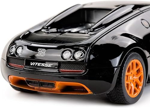 Miniatura 3 de Rastar Auto RC  124 Bugatti Veyron 164 Grand Sport Vitesse Radio Control Remoto Vehículo Modelo de Automóvil de Carreras NegroNaranja