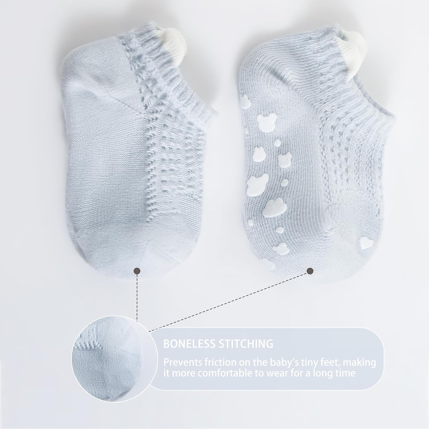 Toddler Non slips Socks with Grippers Little Kids Baby Girls/boys Cotton Breathable Mesh Ankle Socks for Infant