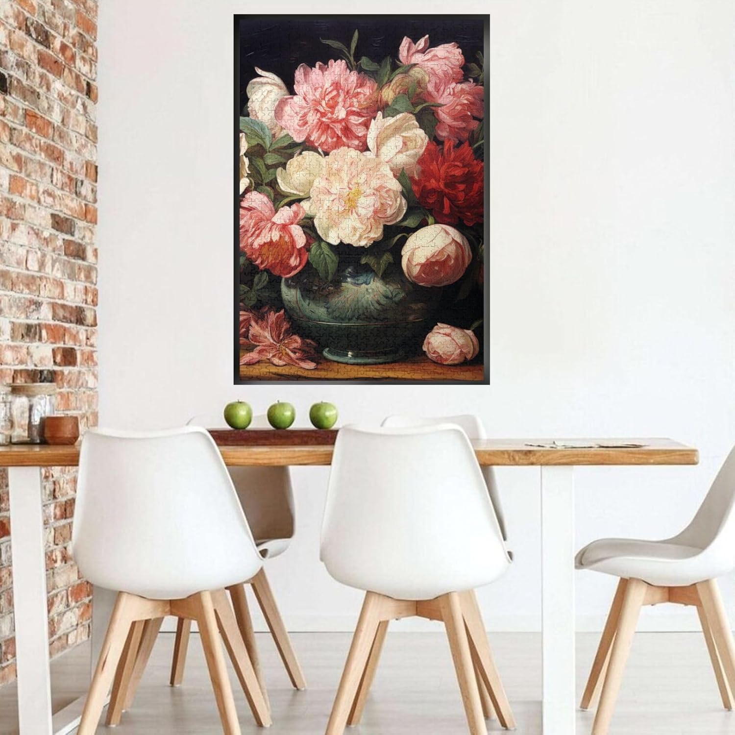 Puzzles 1000 Pieces Personalized Jigsaw Puzzles Bowl with Peonies and Rose Photo Puzzle Challenging Picture Puzzle for Adults Personaliz Jigsaw with Storage Bag (19.7" x 29.5")