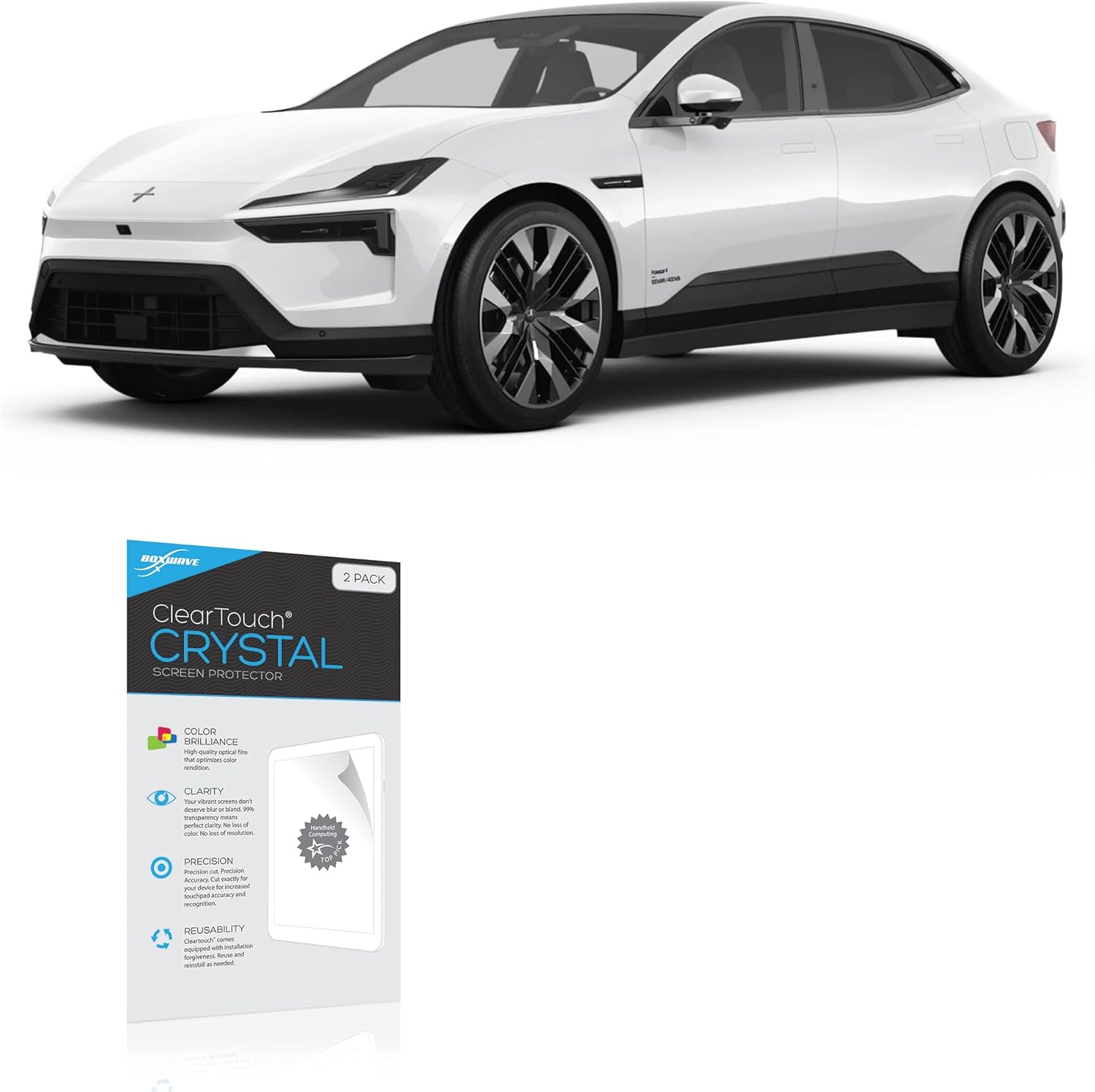 BoxWave Screen Protector Compatible with Polestar 2025 Polestar 4 Display (15.4 in) - ClearTouch Crystal (2-Pack), HD Film Skin - Shields from Scratches