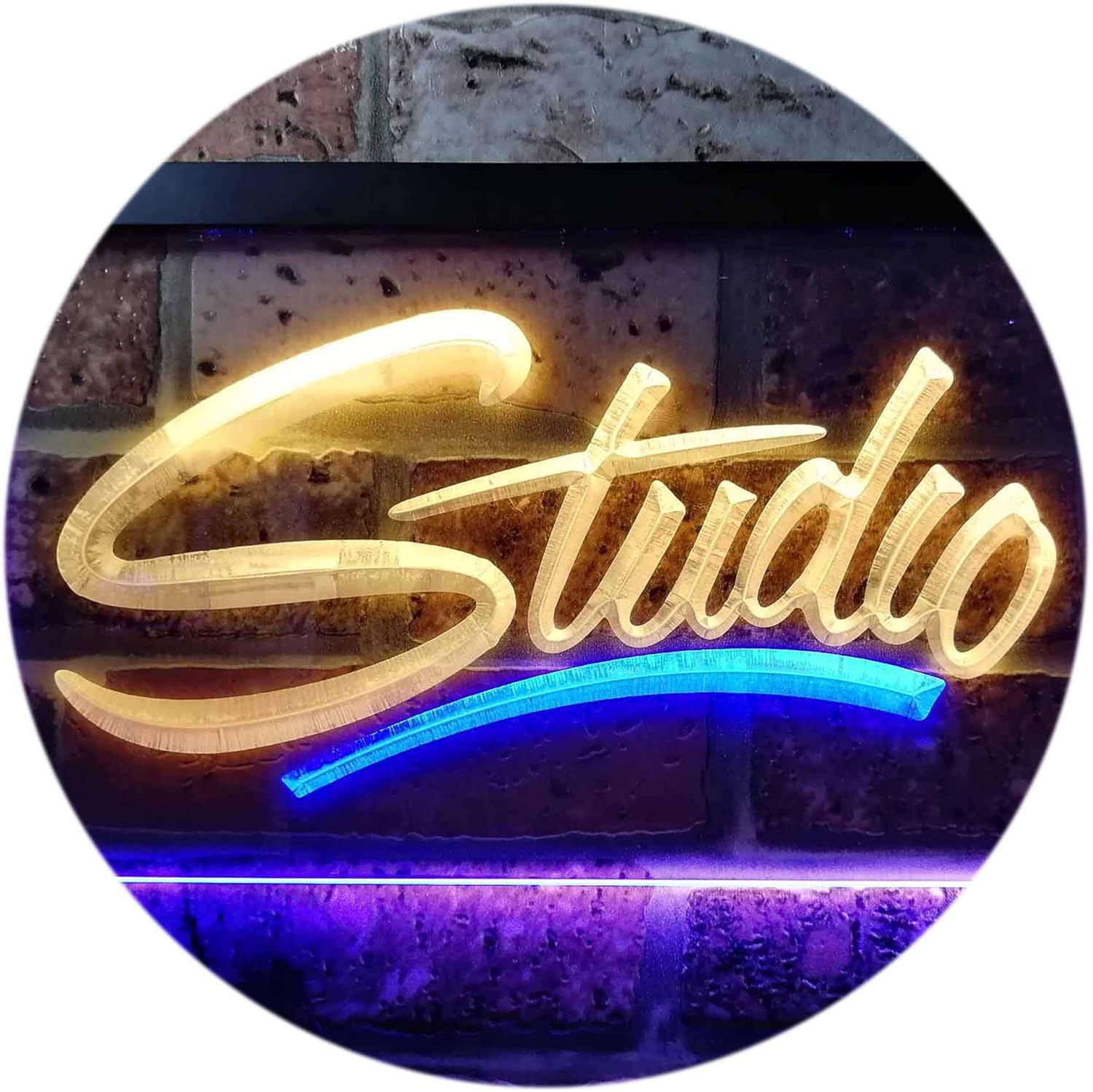 ADVPRO Studio Room On Air Recording Display Dual Color LED Neon Sign Blue & Yellow 12" x 8.5" st6s32-i0800-by
