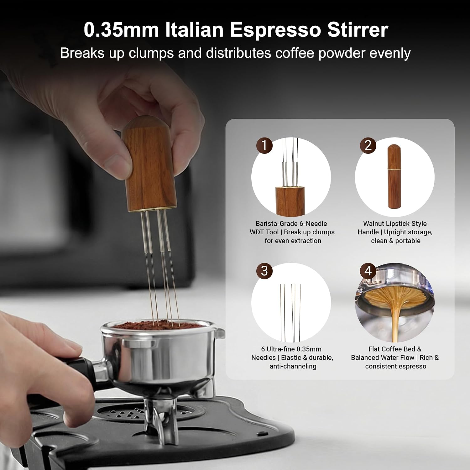 Spring Loaded Calibrated Espresso Tamper 58mm, 4-in-1 Barista Kit with Leveling Tool, Dosing Funnel and Tamping Mat for 54mm Portafilter Home Espresso Machines (58mm Available)